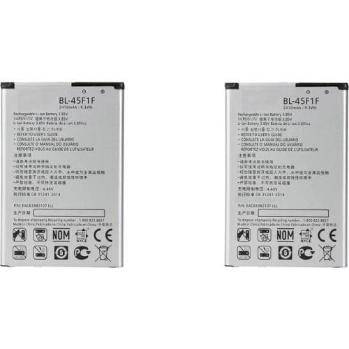 2x New BL-45F1F Replacement Battery for LG k8 K4 K3 M160 Aristo MS210 2410mAh X230K M160 X240K LV3 (2017 version K8)