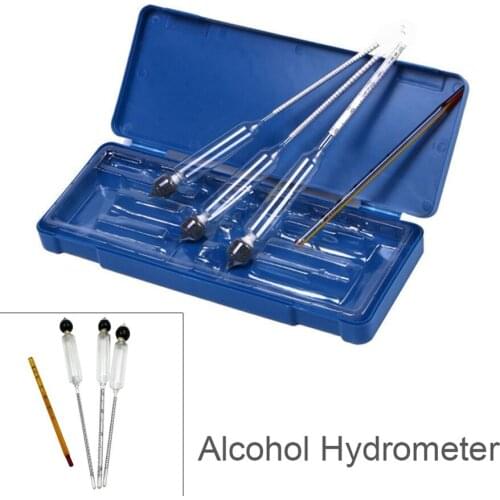 3Pcs/set Alcohol Hydrometer Alcohol Meter Tester Wine Concentration Meter Vodka Whiskey Vintage Tools Bar Set Thermometer Tool