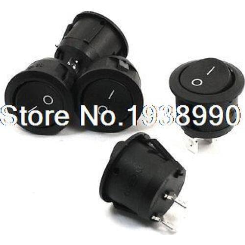 5Pcs Plastic 2 Pin On/Off SPST Boat Rocker Switch AC 125V/250V 10A/6A