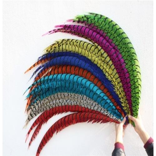 500pcs/lot 80-90CM Natural Pheasant Tail Feathers For Crafts Carnival Stage Performance Lady Amherst Phesant Feathers Plumes