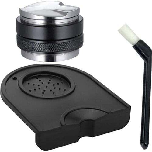 51mm Coffee Distributor Leveler, 2 in 1 Double-head Espresso Tamper,with Tamping Mat and Clean Brush