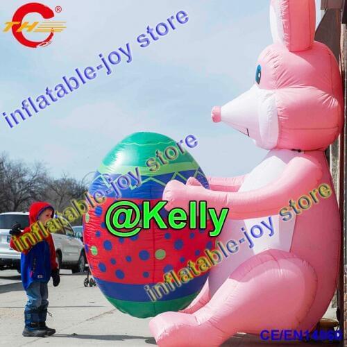 Free air shipping 4m/6m/8m inflatable rabbit with Easter eggs, giant outdoor decoration inflatable Easter rabbit for Easter