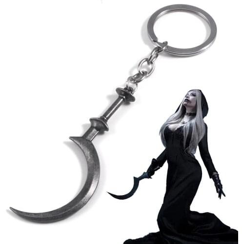 Game Residents Evils 8 Village Sickle Keychain Daniela Bela Weapon Model Pendant Keyring For Boy Friend Cosplay Jewelry Gift