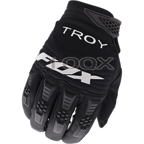 Black Troy Fox Motocross Racing Gloves MX Cycling Motor Motorbike Guantes Street Moto Riding Luvas