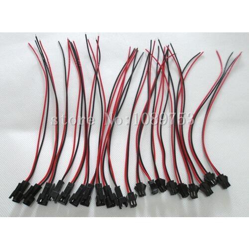 JST 2.5 SM 2 Pin Battery Connector Plug Female & Male with 200MM Wire 20 sets