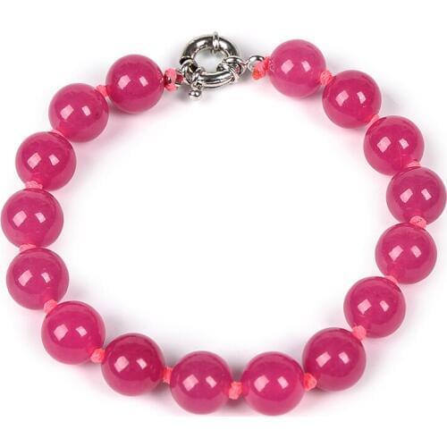 Round and smooth Rose Red jasper Gemstone Beads Diy Bracelet 7.5inch gem 10mm Pick Size For jewelry Making H58