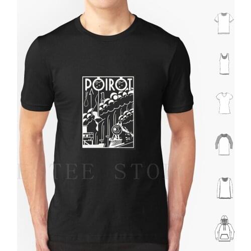 Poirot T Shirt Men Cotton 6Xl Poirot Belgian Detective True Crime Agatha Christie Murder Gun Knife Poison Art Classic Moustache