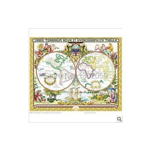 Classical Map Needlework Embroidery Cross Stitch Kit Factory Sale