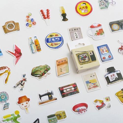 50pcs/pack Old Time Seal Stickers Diary Album Label Stickers Diy Stationery Stickers Gift