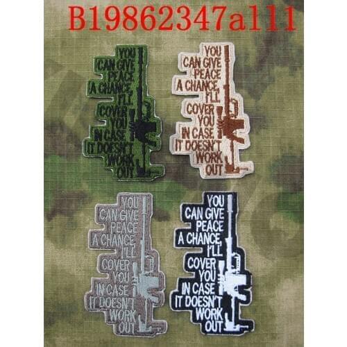 Embroidery patch Sniper You Can Peace A Chance I'll Cover You In Case It Doesn't Work Out