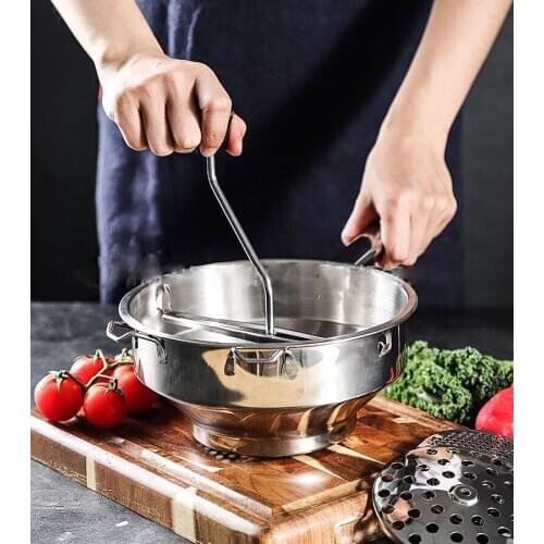 NEW Potato Pumpkin Masher Stainless Steel Vegetable Fruits Puree Pressing Tool Grinder Food Mashing Kitchen Tools Accessories