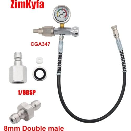 PCP Air Fill Station Refill Adapter to SCBA Scott Firefighting Tank with CGA347 Connection&60m HPA Hose,1/8BSP,8mm QD