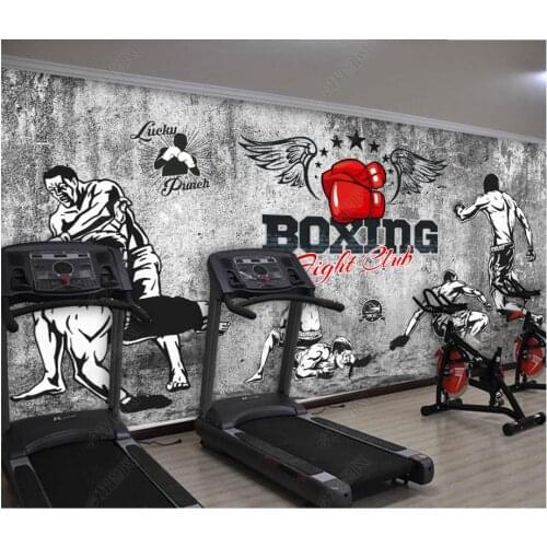 Custom photo wallpaper for walls 3 d Gym mural Modern cement wall boxing fighting wrestling gym tooling background wall papers