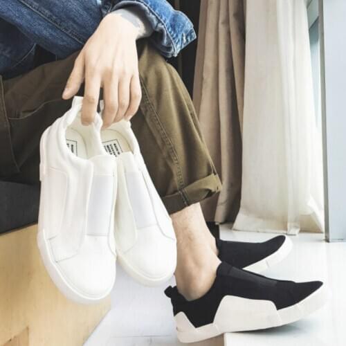 QWEDF New Loafers Men Casual Shoes Sneakers star Canvas Shoes White Anti-Slip Homme Comfortable Man Flats Lazy shoes trend D6-89