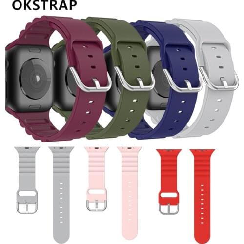 Silicone Bracelet Sport Belt For Apple Watch Series 44MM 40MM 38MM 42MM Watchband For iWatch Seires 3 5 4 6 Strap