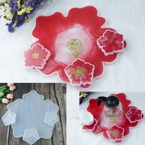 Silicone Agate Coaster Pad Casting Mold Resin Making DIY Craft Mould Epoxy Tool U9R0