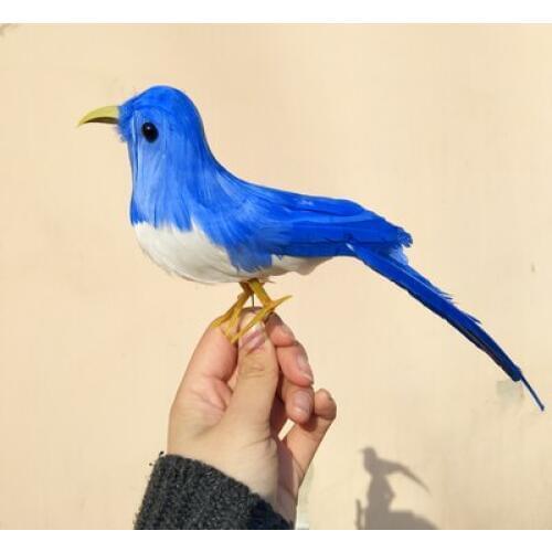 22cm cute simulation bird model toy plastic & furs blue bird gift 1077