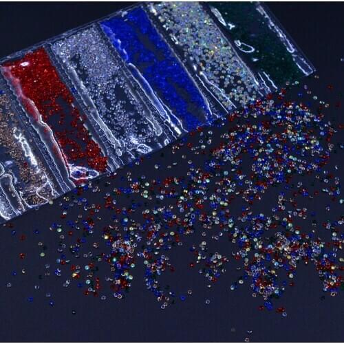 Swarovsky Zircon Micro MIX Sizes 6000pcs Crystal&AB Nail Art Rhinestone Micro Manicure Decoration Tiny Mini Rhinestones Glass