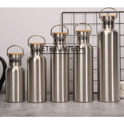 20pcs Stainless Steel Bottle With Cap Double Wall Vacuum Flask Thermos Water Bottles For Adult Outdoor Travel