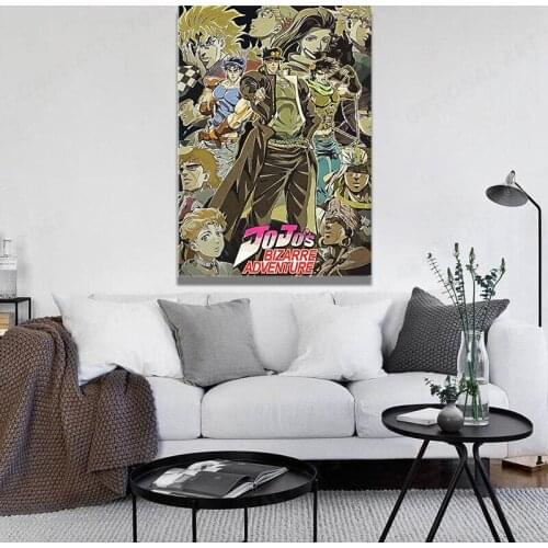 Japan Anime JoJo Bizarre Adventure Cartoon Posters Canvas Wall Art Painting Cafe Bar Hotel Dorm Cuadros Aesthetic Room Decor