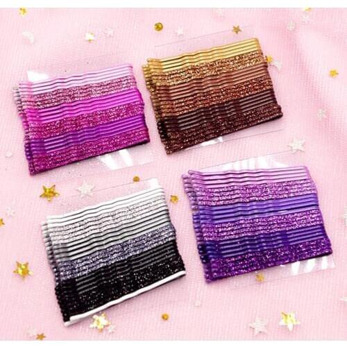 24pc/set Glitter Hair Clips Bobby Pin Wedding Hair Alloy Jewelry Hair Accessories for Women Girls