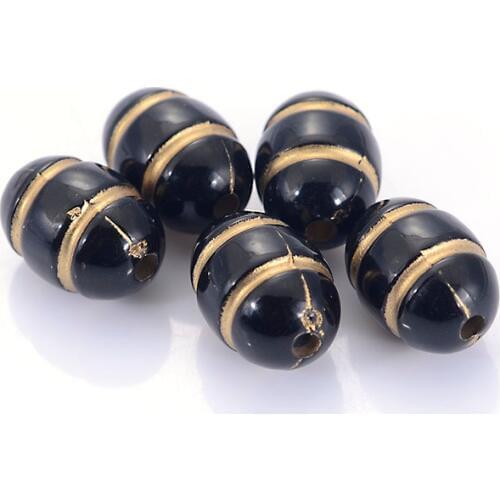 100 Pcs/Lot 10x8 MM Vintage Inspired Ethnic Acrylic Antique Style Design Stripe Oval Spacer Bead For Diy Bracelet Jewelry Making