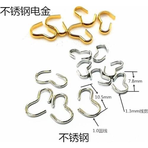 100pcs/lot 316L Stainless Steel 8 Shape Open Jump Ring 1.3x8 1x10.5mm Necklace Connector for DIY Jewelry Making Components