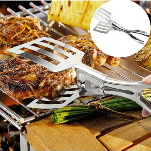 100Pcs/Lot Stainless Steel Salad Tong BBQ Kitchen Cooking Food Serving Utensil Tong