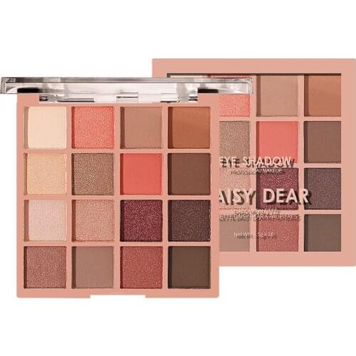 16-color colorful eye shadow tray earth tone mashed potatoes waterproof and not smudge eye shadow