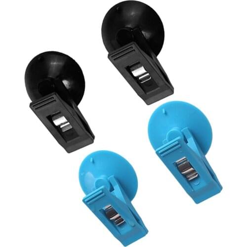 2 Pair Multifunctional Suction Type Clips Curtain Clamp Bag Holder Storage Clip for Car Auto (Black)