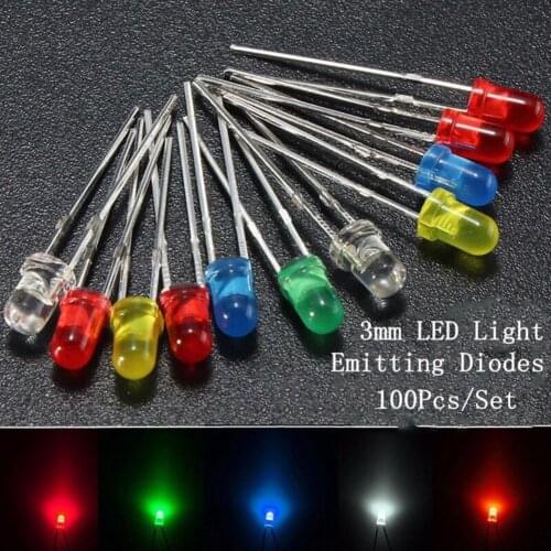 300Pcs F3/F5mm Emitting Diode Simple Structure Stable Performance Compact Ultra-high Brightness LED Emitting Diode for Display