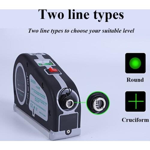 5.5 Meter Cross Line Horizon Vertical Measure Tape Green Laser Level Spirit Level Aligner Bubbles Laser Measure Straight Line