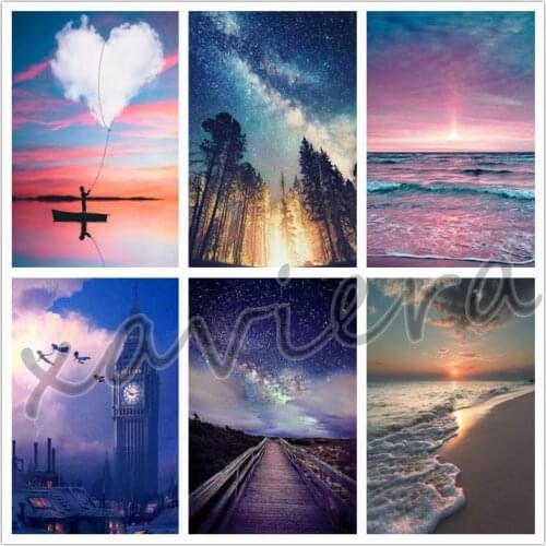 Xaviera 5D Diy Diamond Painting Nordic Landscape Embroidery Full Square Round Drill Rhinestone Cross Stitch Home Decor Artwork