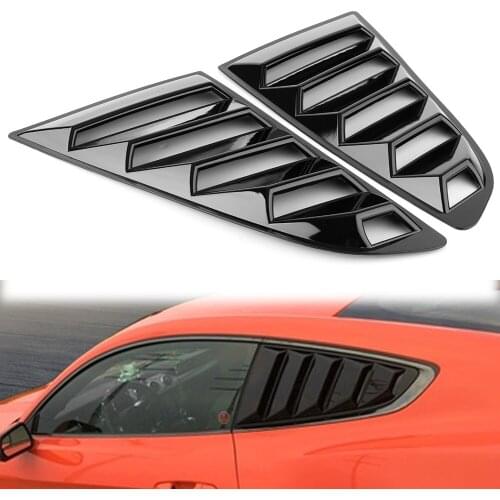 Car Side Glossy Black ABS Window Louvers For Ford Mustang 2015 2016 2017 2018 2pcs/set