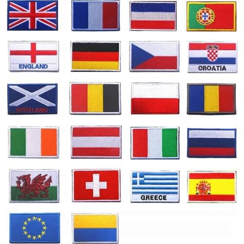 Asian Flag South Korea Singapore Turkey Vietnam India Israel Saudi Oman Philippines 3D Flag Patch Jacket Denim Clothing Patch