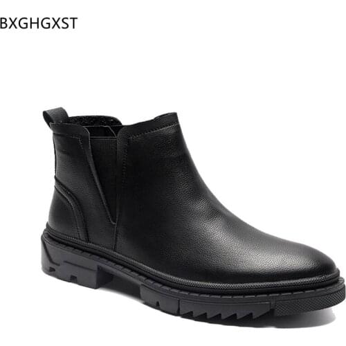 Black Chelsea Boots Man Leather Boots for Men Male Designer Barefoot Shoes Man Ankle Boots for Men 2021 Luxury Man Casual Shoes
