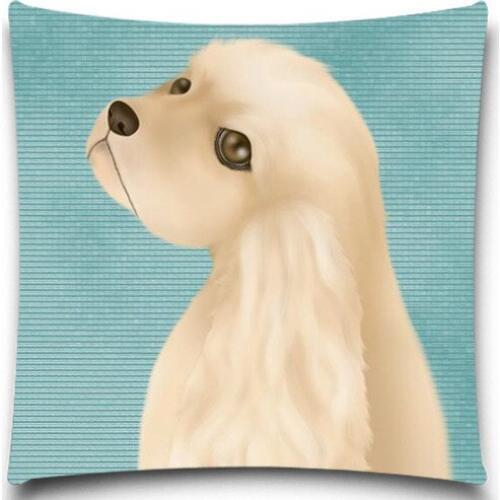 Beautiful dog painted Pillows Case Cotton Polyester for Sofa Car Cotton Cushion Cover Creative Decoration 5 size