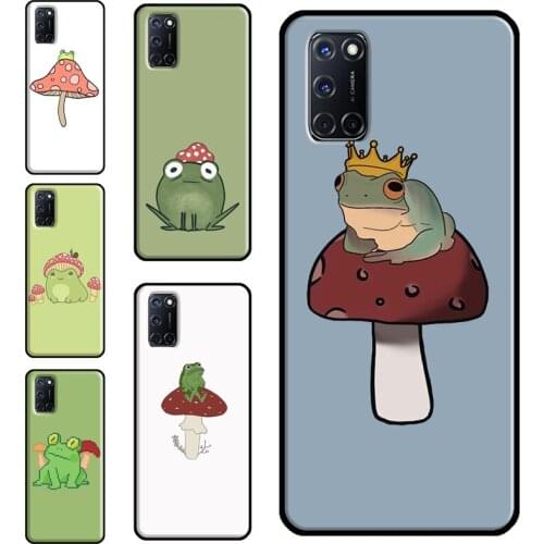 Mushroom Frog Case For OPPO Find X3 Pro F5 A1K A3S A5S A15 A52 A72 A83 A91 A93 A5 A9 A31 A53 2020 Cover