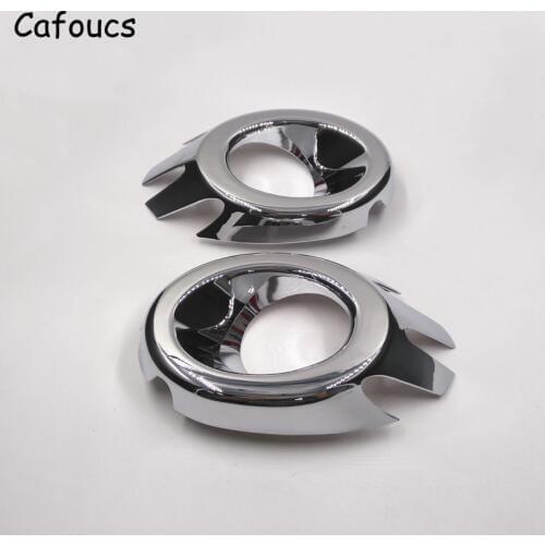 Cafoucs 2Pcs/set Chrome ABS Car Front Fog light Trims Decoration Cover For Citroen C4 Saloon Coupe Sedan 2004-2008