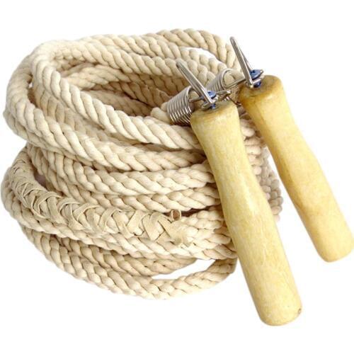5M 10M Wooden Handle Skipping Long Rope Jumping Rope For Gym School Group Jumping Team Sports