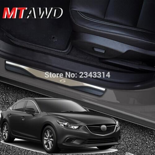 For Mazda 6 2014 2015-2018 Stainless Door Sills Scuff Kick Plate Protector Trim Sticker Guard Cover Car Styling Accessories