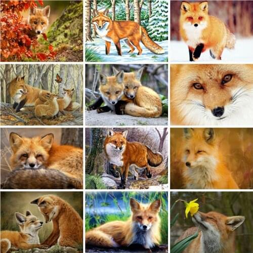 EverShine Diamond Painting 5D Fox Cross Stitch Diamond Embroidery Animals Rhinestones Art Mosaic Sale Hobby Gift Home Decor