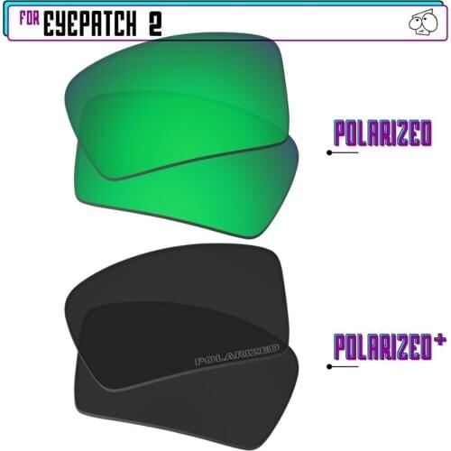 EZReplace Polarized Replacement Lenses for - Oakley Eyepatch 2 Sunglasses - Black P Plus-Green P