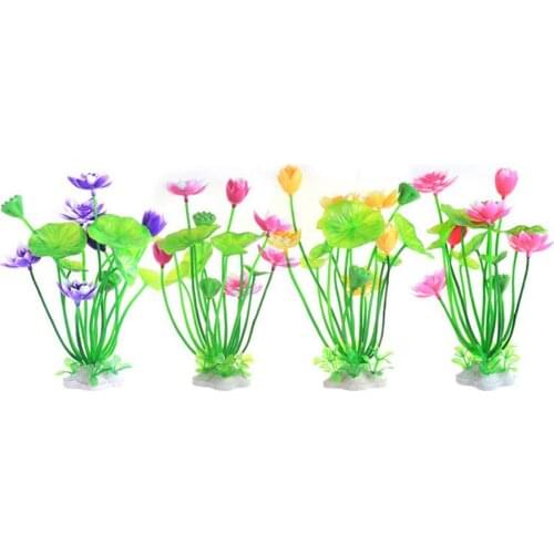 Aquatics Grass Flower Simulation Wedding Favors Plastic Artificial Lotus Fish Tank Plants Flowers Ornament for Party Home