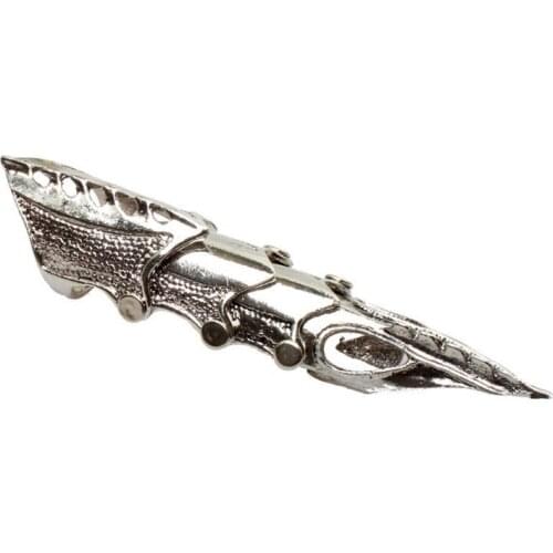 Finger Cot Ring Men And Women Hot Sale European And American Retro Ring Punk Exaggerated Metal Joints Bendable Finger Cot Ring