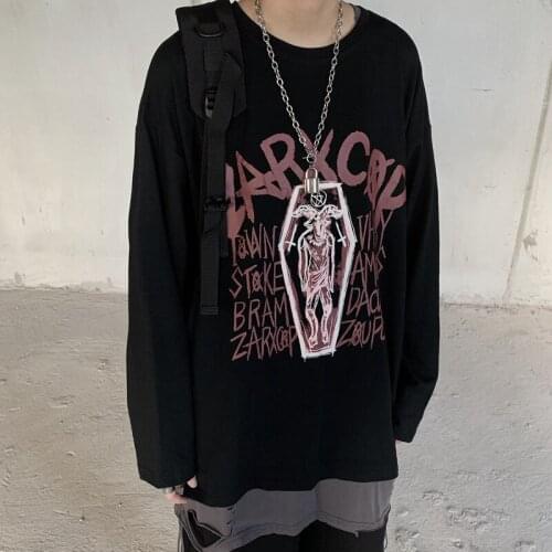 Korean Version Cotton Popular Youthful Vitality Tshirt Brief Print Newness Loose Hand-Painted Clothes Cartoon Oversized Top