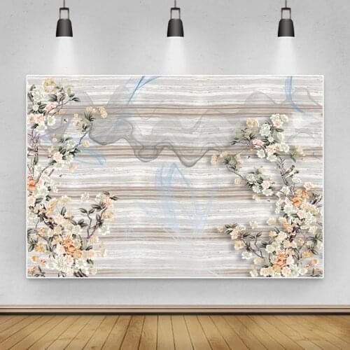 Laeacco Chinese Style Photography Backdrop For Room Decro White Grey House Flower Portrait Photography Backgrounds For Photozone