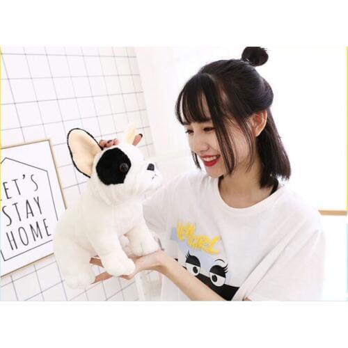 Small cute plush bulldog toy black&white dog doll gift about 22cm 2752