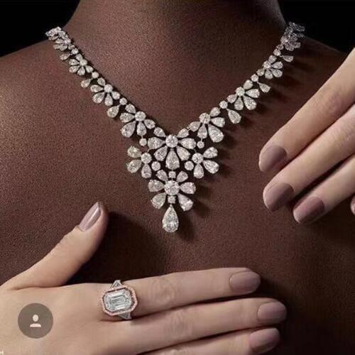 HIBRIDE Fashion AAA CZ Jewelry Sets for Women Necklace Set Bijoux Femme Accessories Geometric Design Jewelry Gifts N-1205