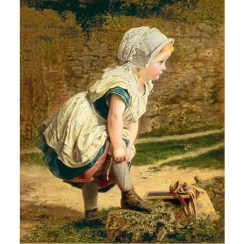 Cross Stitch Kits Crafts 14CT Unprinted People Cute Child Girl For Embroidered Handmade Arts Oil Painting Set Wall Home Decor